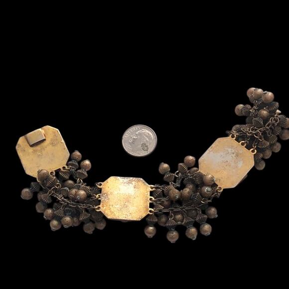 Art Nouveau Repoussé Floral Cluster Bracelet - Picture 7 of 9